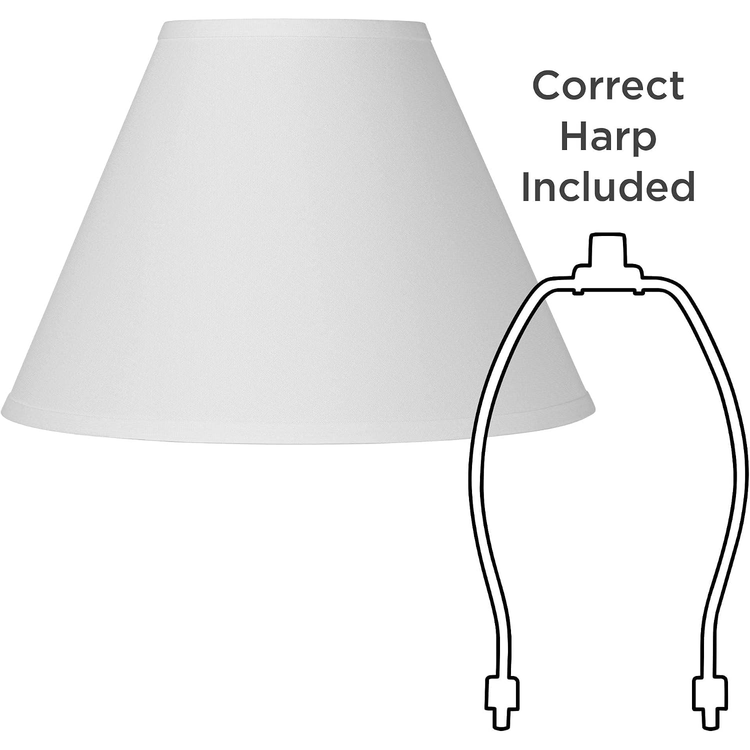 Set Of 2 Antique White Linen Large Empire Lamp Shade (Pre-Assembled) S 6.5" Top X 15" Bottom X 10.75" High (Spider) Replacement With Harp And Finial