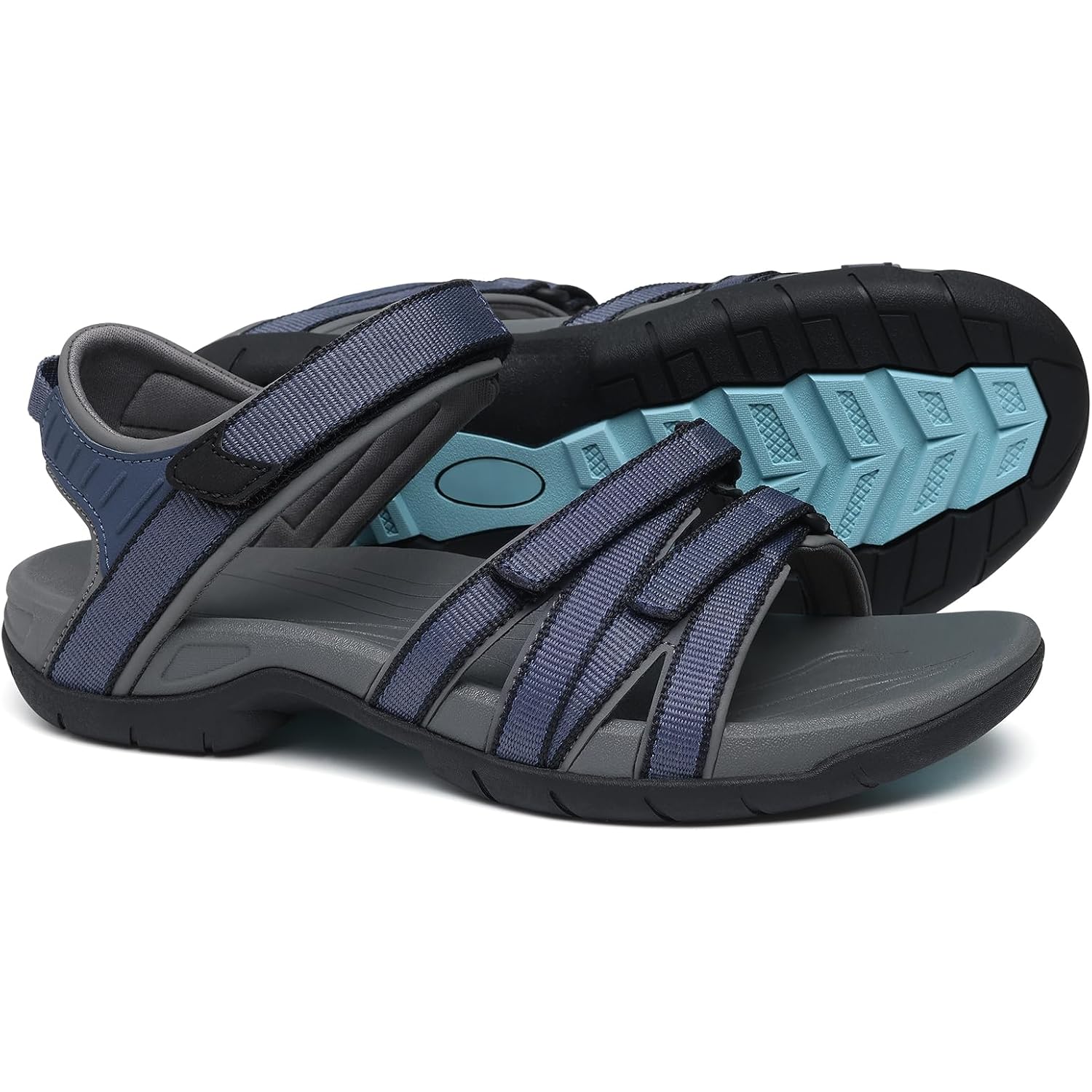 Shevalues Hiking Sandals For Women Comfortable Outdoor Walking Sport Sandal With Adjustable Straps And Arch Support