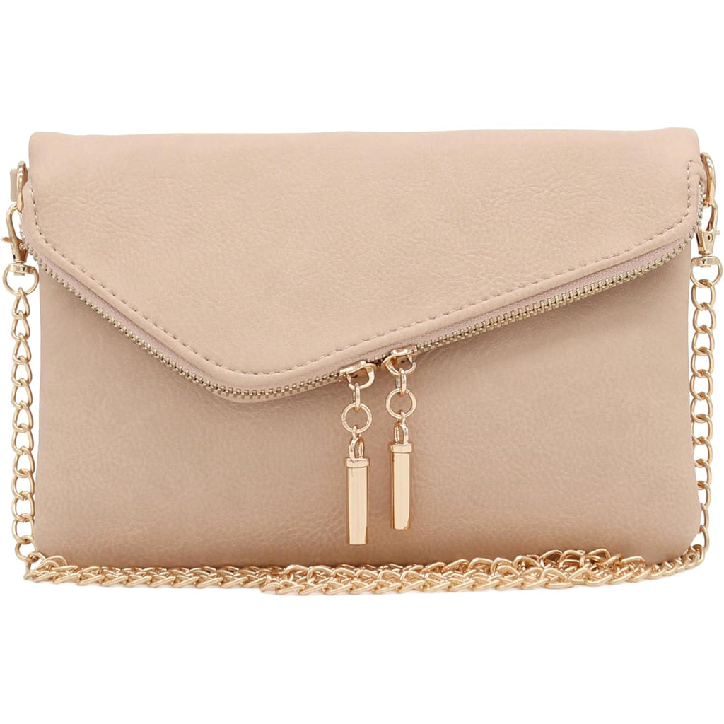Envelope Wristlet Clutch Crossbody Bag With Chain Strap