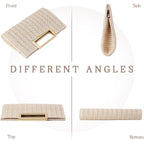 Top Handle Straw Clutch for Women Summer Clutch Straw Evening Bag Raffia Crossbody Purses Woven Beach Clutch