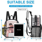 Busiuw Clear Backpack for Stadium Events Clear Backpack 12x12x6 with Front Pocket for Concert Sport Fashion Women Backpack Events Work Travel