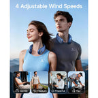 Sweetfull Portable Neck Fan: 5200Mah Bladeless Personal Fan | 4 Speeds, 20H Max Runtime, No Hair Twist Quiet Wearable Fan For Travel | Birthday Gifts For Men Women Mom Dad