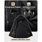 Outdoor Ventures Women'S Rain Jacket Lightweight Packable Waterproof Rain Coat With Hood For Travel Golf Hiking Windbreaker