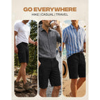 Weatherproof Vintage Mens Hiking Shorts, Quick Dry Lightweight Stretch Casual Shorts With Zipper Pockets