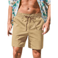 Rqp Mens Cotton Linen Shorts Casual Drawstring 7Inch Inseam Shorts Stretch Summer Beach Wear