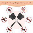 Fly Swatters 2 Pack, Durable Telescopic Stainless Steel Handle, Heavy Duty Black Bug Zapper Racket, Upgraded Plastic Fly Swatter Set For Indoor Outdoor Home Hiking Camping Garden