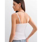 Women's Padded V Neck Tank Tops Double Lined Camisole Built in Bra Sexy Cute Summer Going Out Tops Muse Collection