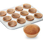 Caperci Standard Natural Cupcake Liners 500 Count, No Smell, Grease-Proof Paper Muffin Liners, Food-Grade Baking Cups For Cupcakes, Muffins, Nuts