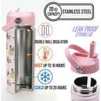 Bioworld 16" Backpack & Lunch Box Set With Stainless Steel Water Bottle For School And Travel