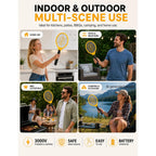 Electric Fly Swatter 2 Pack, Handheld Bug Zapper Racket | High Voltage Instant Kill For Mosquito & Insects, Battery Powered Mosquito Zapper For Home, Patio And Camping