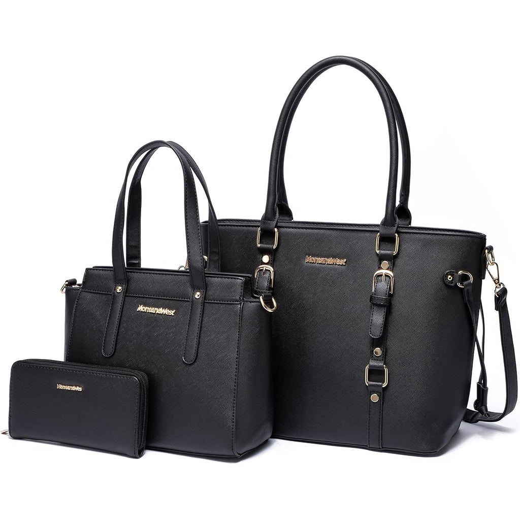Montana West 3Pcs Purses For Women Tote Bag And Wallet Set Shoulder Satchel Handbags