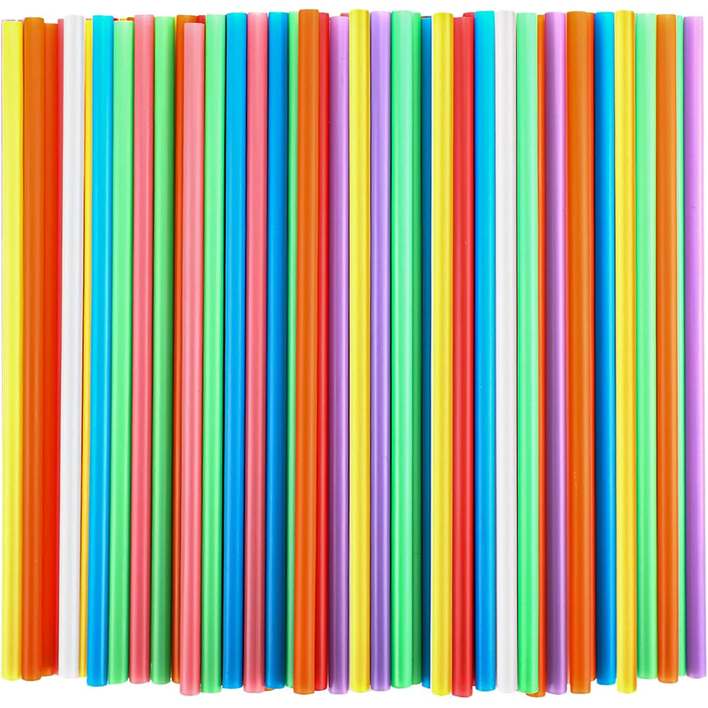 100 Pcs Colorful Plastic Straws, Disposable Drinking Straws, 8.26" Long And 0.23'' Diameter