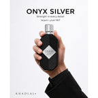Khadlaj Onyx Silver – Fresh, Spicy, Woody, Amber – Eau De Parfum Spray Long-Lasting Fragrance For Men, 3.4 Ounce / 100Ml