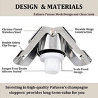 Champagne Stoppers For Bottles, Pafusen 2 Pack Champagne Sealer Stopper, Stainless Steel Champagne Cork Stopper Toppers, Saver For Champagne Cava Prosecco Sparkling Wine