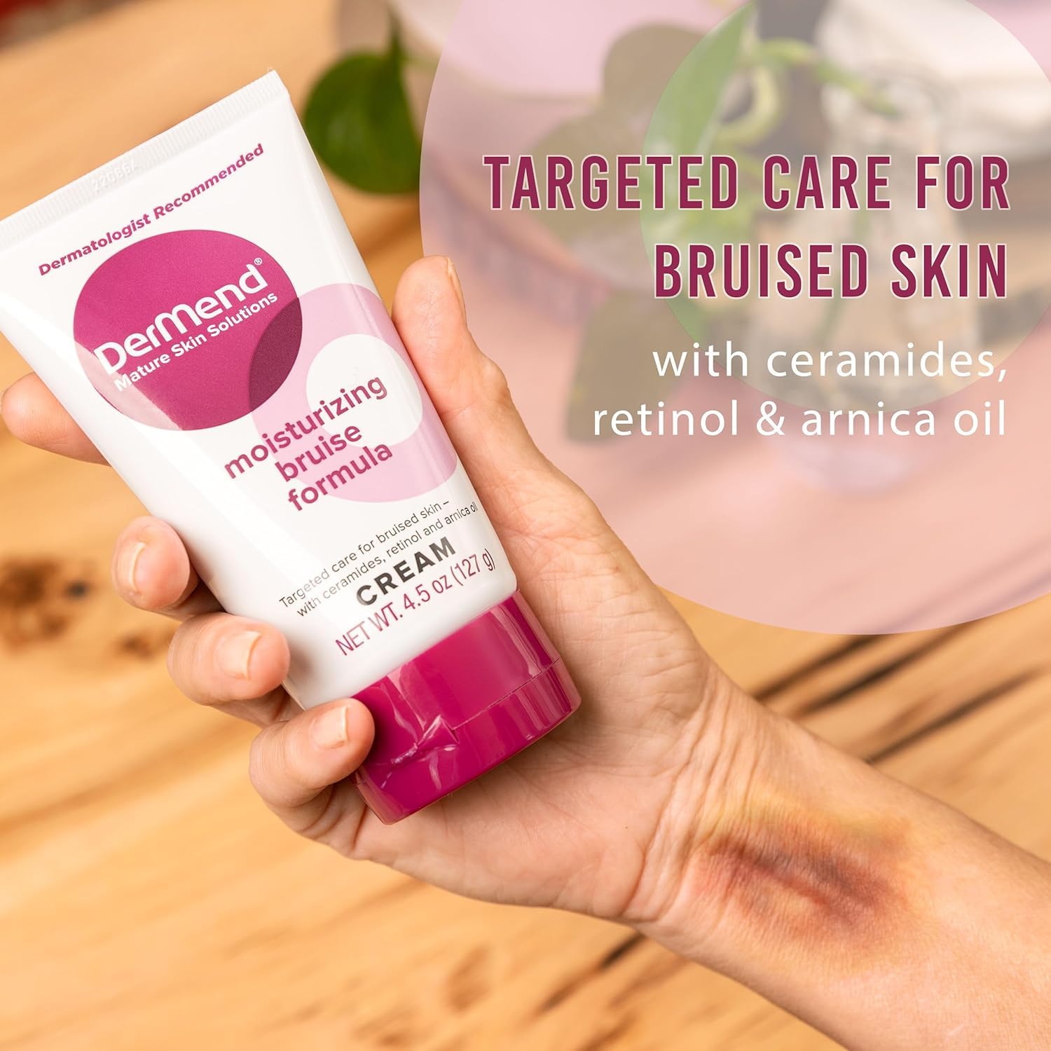 Dermend Arnica Bruise Cream With Vitamin K – Bruise Cream For Thin & Mature Skin – Moisturizing Formula With Retinol, Ceramides & Arnica Oil – Dermatologist Recommended – 4.5 Oz