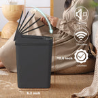 3 Pack - Bathroom Trash Can With Lid - 2.5 Gallon Automatic Trash Cans | Bedroom, Office - Small Smart Garbage Can Touchless - Electric, Narrow - Motion Sensor Trash Can Bathroom ( Matte Black )