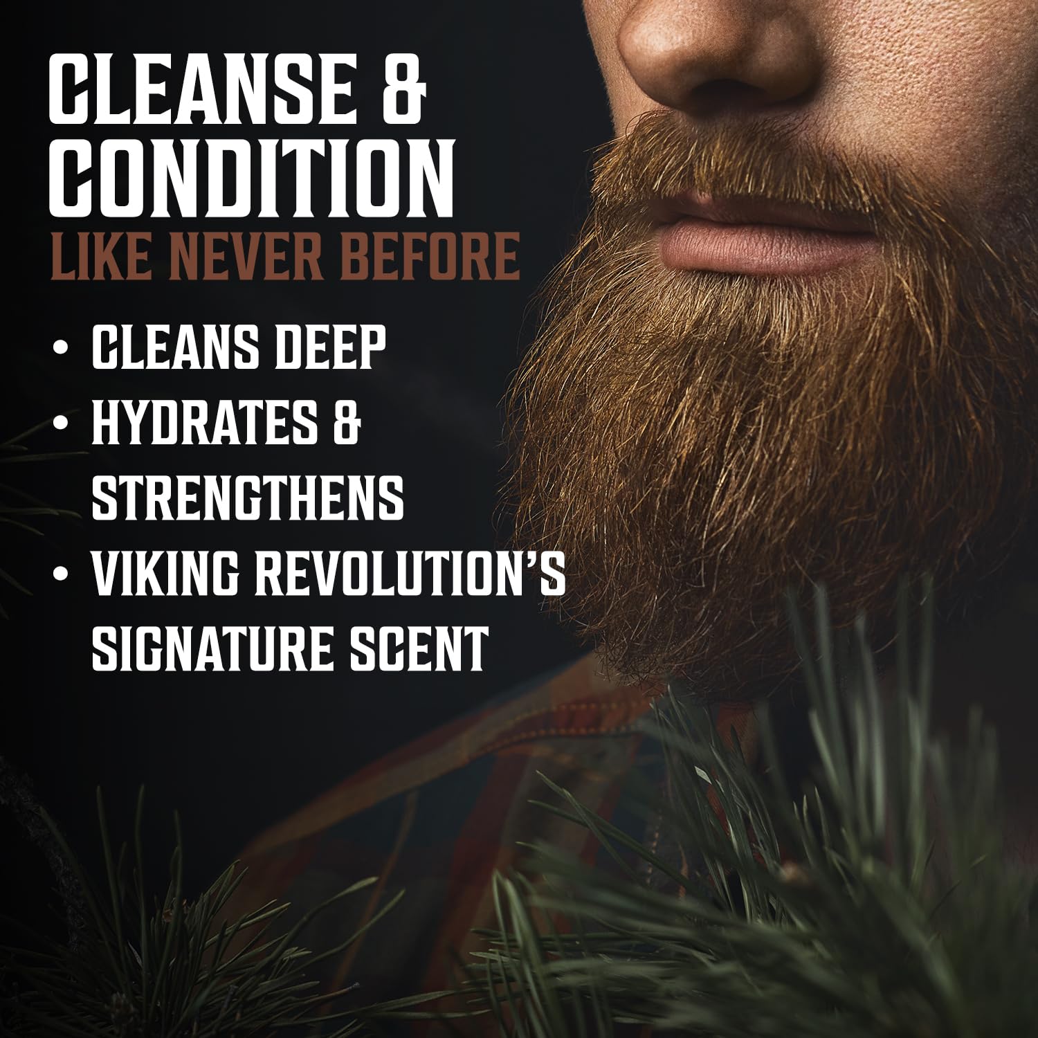 Viking Revolution Beard Wash & Beard Conditioner Set with Argan & Jojoba Oils - Softens and Strengthens - Natural Sandalwood Scent - Beard Shampoo with Beard Oil (17 oz)