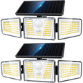 Kooper Solar Flood Lights, 210 Led Motion Sensor Outdoor Lights, Solar Motion Lights Outdoor Waterproof, 3 Heads 300° Wide Angle Outdoor Security Lights For Yard Patio Garage Entryways, 2 Pack, Black