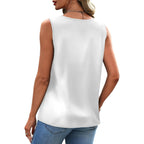 Sipaya Silk Satin Tank Tops For Women V Neck Summer Tops Sleeveless Camisole Business Casual Outfits Work Blouses