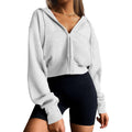 Trendy Queen Womens Zip Up Cropped Hoodies Long Sleeve Sweatshirts Casual Jackets Fall Fashion 2025 Winter Clothes