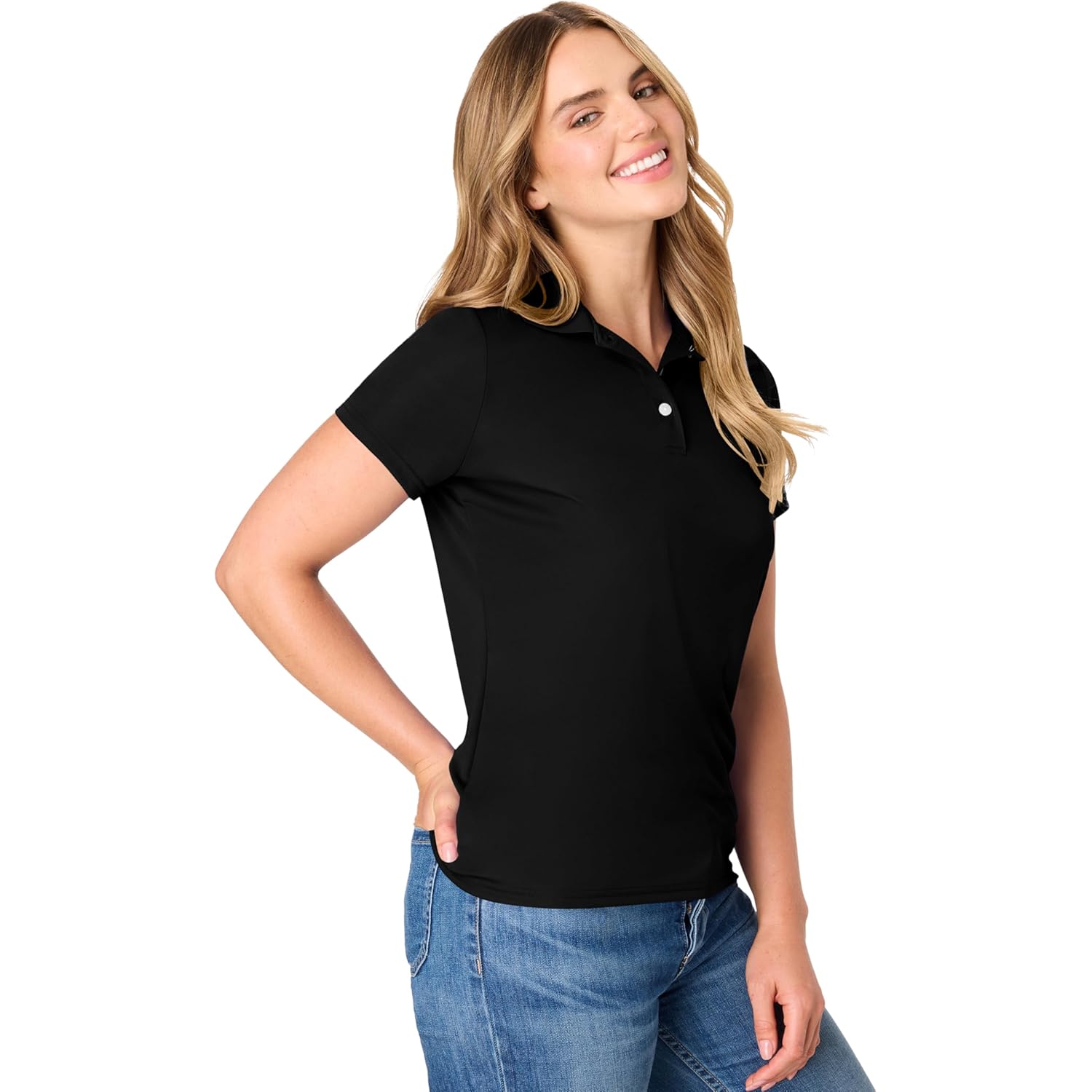 Hanes womens Performance Polo, Single or 3-Pack, Sport Cool DRI Moisture-Wicking Polo Shirt, 40+ UPF Protection