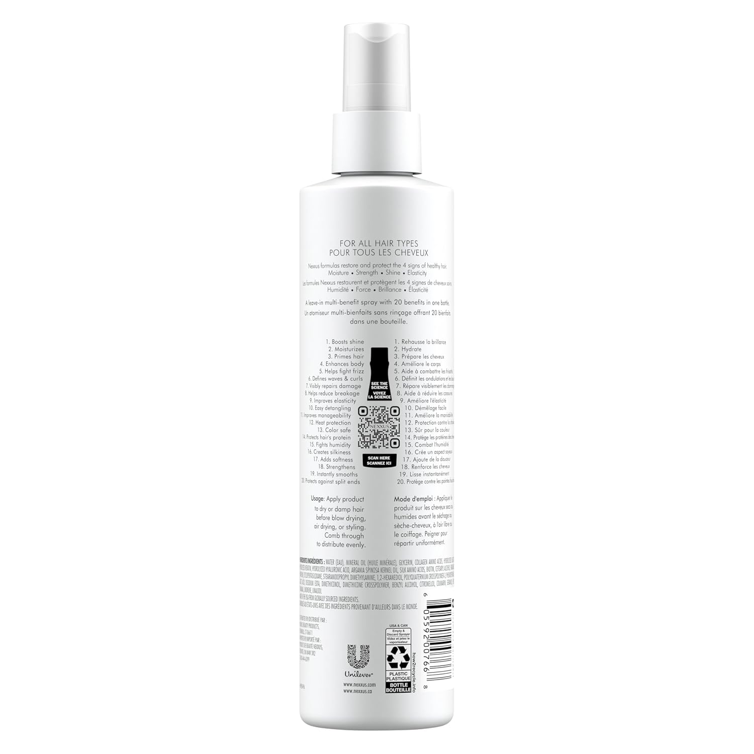 Nexxus Humectress Hair Conditioner 20-in-1 Perfector Leave In Spray for Dry Hair Powered by Polysoft Hydrator Technology with Tri-lipids 9 oz