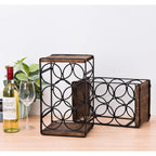 Rustic Wood Countertop Wine Rack 6 Bottles No Need Assembly Brown