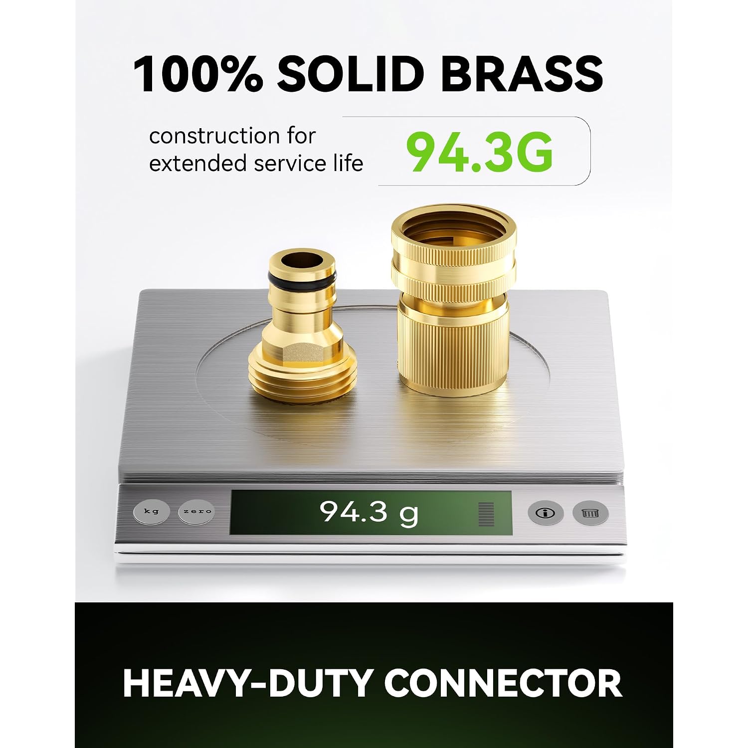 Rainpoint Quick Connect Hose Fittings 3/4" Ght - Solid Brass Garden Hose Connectors, No-Leak Design & Universal Fit For Instant Connection (2 Sets)