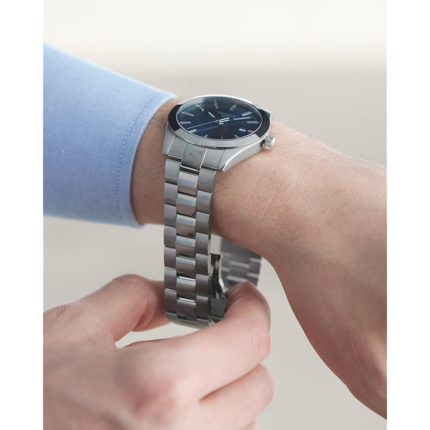Tissot Mens Gentleman Stainless Steel Dress Watch