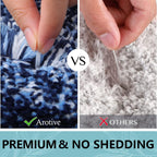 Arotive Microfiber Bathroom Rugs, Shaggy Soft and Absorbent Bath Rug, Non-Slip, Thick Plush Machine Washable Dry Bath Mats for Bathroom, Tub and Shower, 24x16, Blue, Rectangular