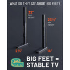Echogear Universal Tv Stand - Fits 49” To 77” Tvs Up To 100Lbs - Adjustable Height & Wobble-Free Design - Flat Base Compatible With Soundbars