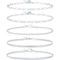 AOZEL Gold/Silver Plated Anklet Bracelets for Women Waterproof Plus Size Cuban Link Chain Ankle Bracelet for Large Ankle 9-12inch