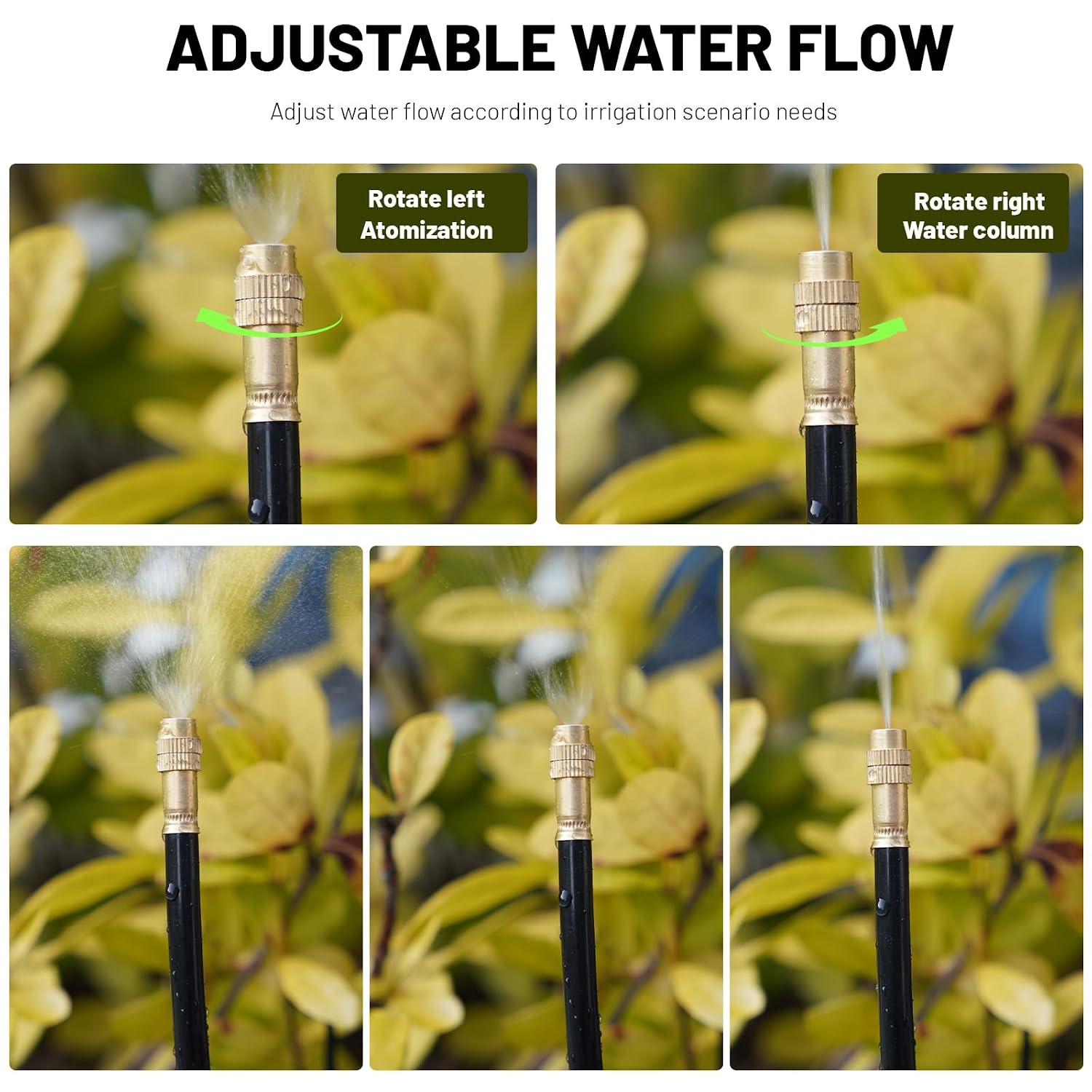 360° Adjustable Drip Irrigation System With 16 Nozzles | 50 Ft Automatic Watering System, Raised Bed Sprinkler Irrigation System, Garden Mister For Yard, Lawn, Plants, 5/16" Tubing