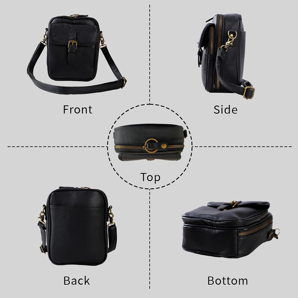 Leather Crossbody Bag For Women,Anti-Theft Messenger Bag With Large Capacity,Built-In Purse Card Slots Shoulder Sling Bag