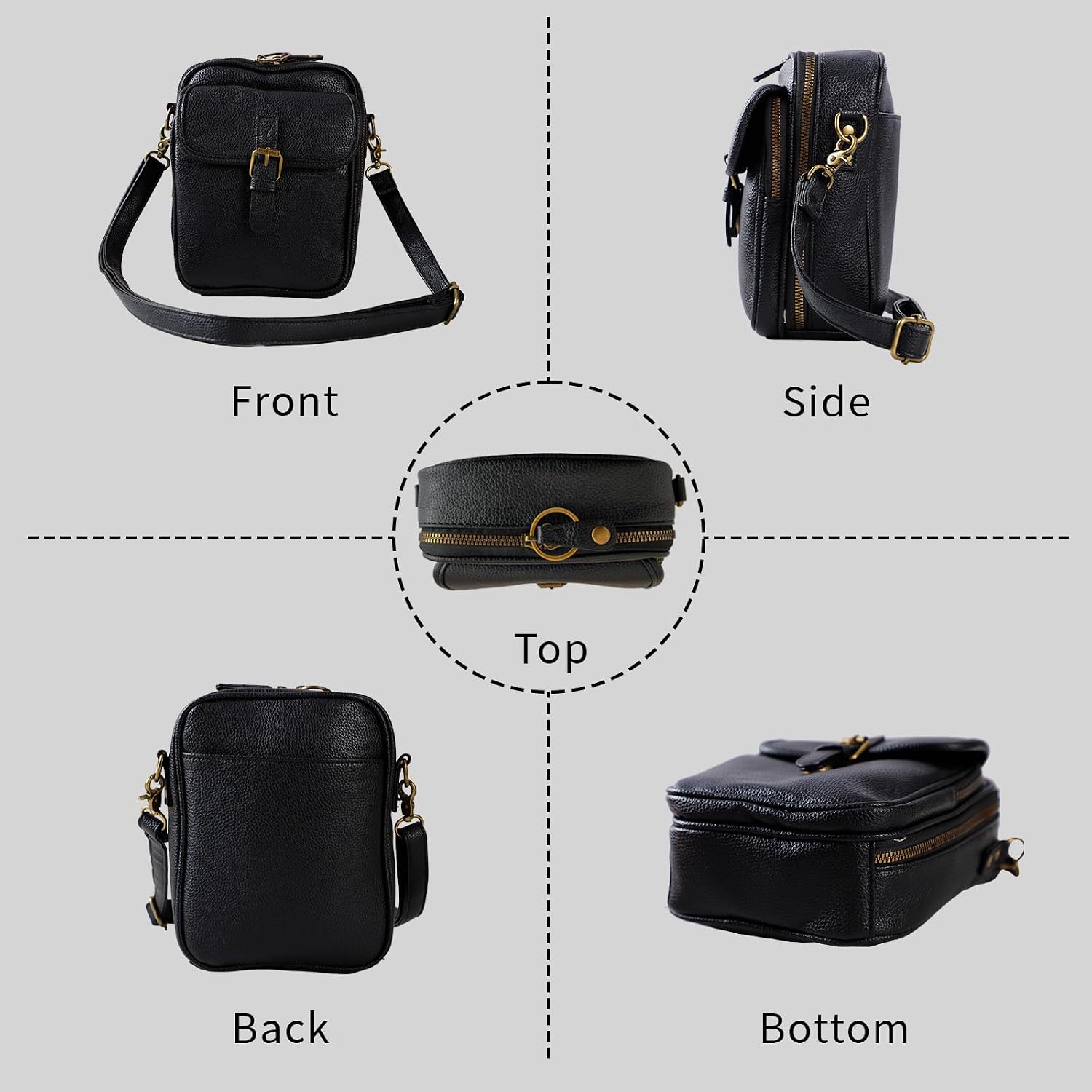 Leather Crossbody Bag For Women,Anti-Theft Messenger Bag With Large Capacity,Built-In Purse Card Slots Shoulder Sling Bag