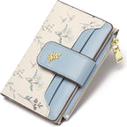 Gaekeao Small Wallets For Women Rfid Blocking Leather Bifold Zipper Pocket Wallet Credit Card Holder With Id Window