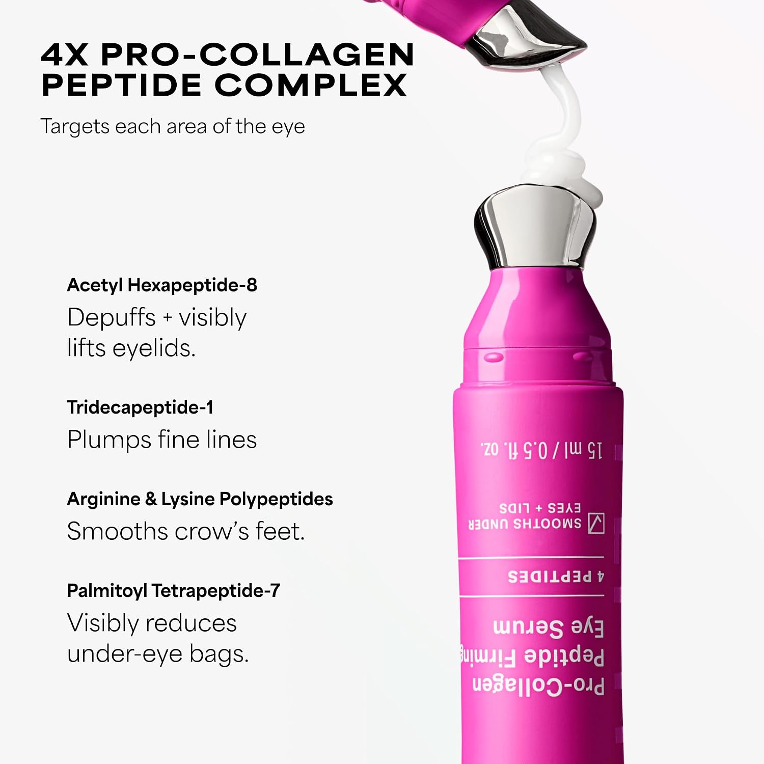Paula'S Choice Pro-Collagen Peptide Serum, Firming Eye Serum, All-In-One Eye Hydrating Treatment, Cooling Applicator Targets Puffiness, Smooths Fine Lines & Crow'S Feet, Fragrance-Free, 0.5 Fl Oz