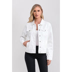 Women'S Jean Jacket, Stretch Soft Denim Jacket For Women, Casual Ladies Jean Jacket Trucker Coats