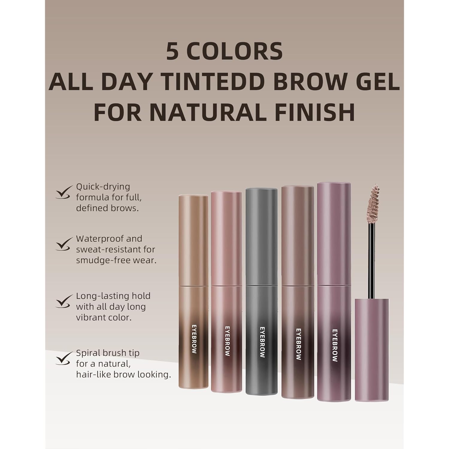 Waterproof Tinted Eyebrow Gel,2Pcs Blonde Long Lasting Liquid Tinting Eye Brow,Smudgeproof Eyebrow Gel Tinted Creamy Brow Filler,Ultra-Fine Brush Volumizing Brows Mascara for Women Eye Makeup Gift-01
