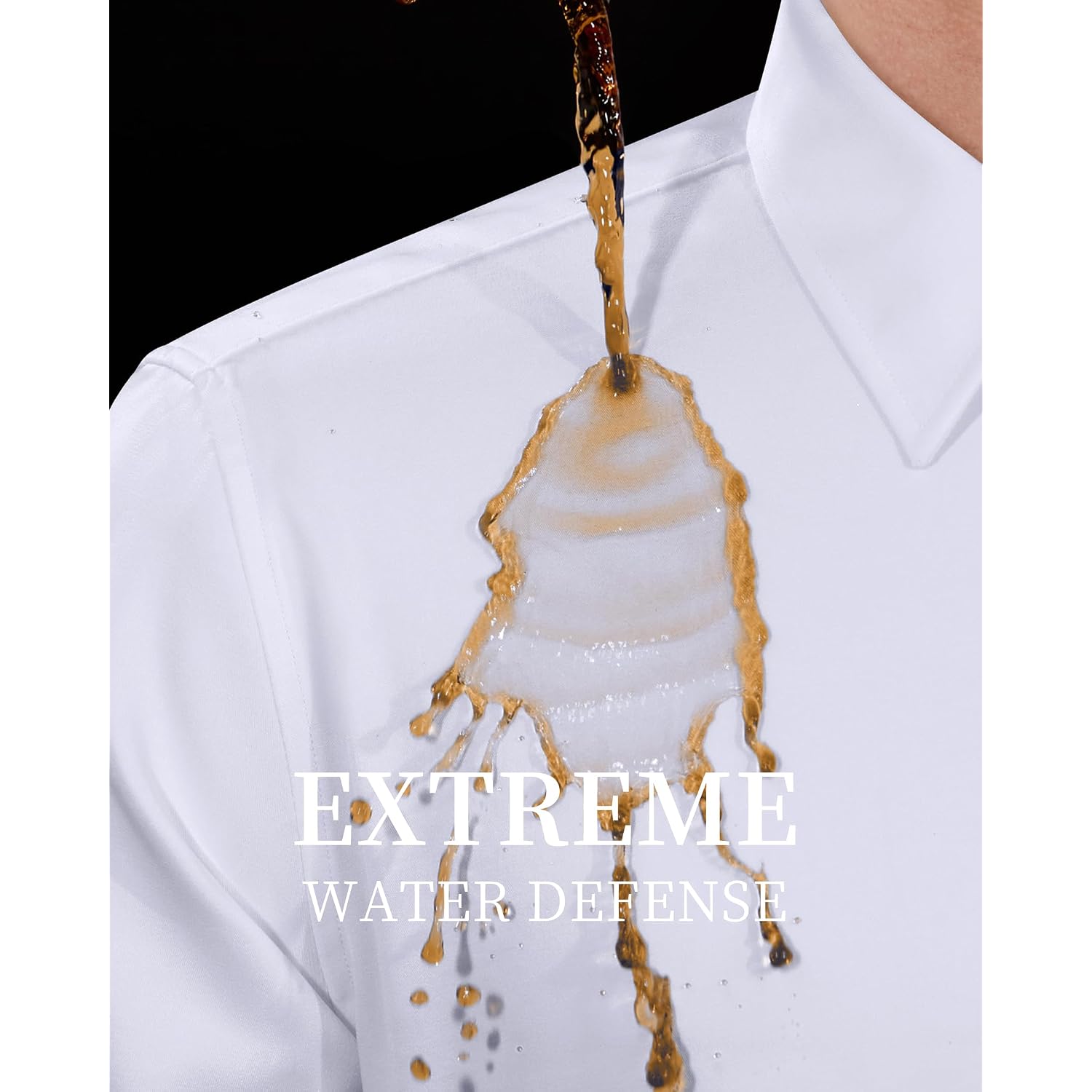 Men'S Short Sleeve Dress Shirts Stain Shield Stretch Button Down Shirt Business Casual Formal Wedding Office Tops