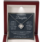 To My Beautiful Daughter Necklace from Mom & Dad | Cubic Zirconia Pendant with Heartfelt Message Card & Gift Box | Daughter Birthday, Graduation, Christmas Jewelry Gift from Parents