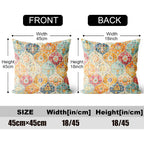 Boho Throw Pillow Covers 18X18 Inch Set Of 2,Soft Pillowcases Bohemia Carpet Printing Pattern Decorative Sofa Living Room Bed Square Pillow Case Cushion Cover-Cream Color