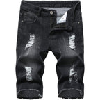 Men'S Ripped Denim Shorts & Jeans Summer Casual Classic Straight Distressed Ripped Short Jeans