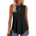 OFEEFAN High Neck Tank Tops for Women Loose Fit Sleeveless Top Summer Clothes Womens Tunic Tops to Wear with Leggings