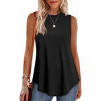 OFEEFAN High Neck Tank Tops for Women Loose Fit Sleeveless Top Summer Clothes Womens Tunic Tops to Wear with Leggings