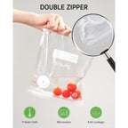 Syntus Vacuum Sealer Bags For Food, 60 Pcs (S+M+L) 8" X 10" And 10" X 13.8" And 11.8" X 13.8" Food Storage Bags For Sous Vide Cooking Microwave Heating, Air Valve Zipper Bags