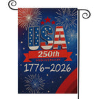 250 Anniversary Usa Garden Flags For Outside, 250 Anniversary Usa Flag With Fireworks Design, 1776-2026 Patriotic 4Th Of July Decorations Yard Sign Double-Sided Waterproof House Flag 12X18 Inch 250 Year American Flag