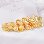6 Pairs Chunky Gold Earrings For Women Trendy Statement Gold Plated Flower Shell knot Dangle Earrings Lightweight Hypoallergenic Fashion Jewelry Set