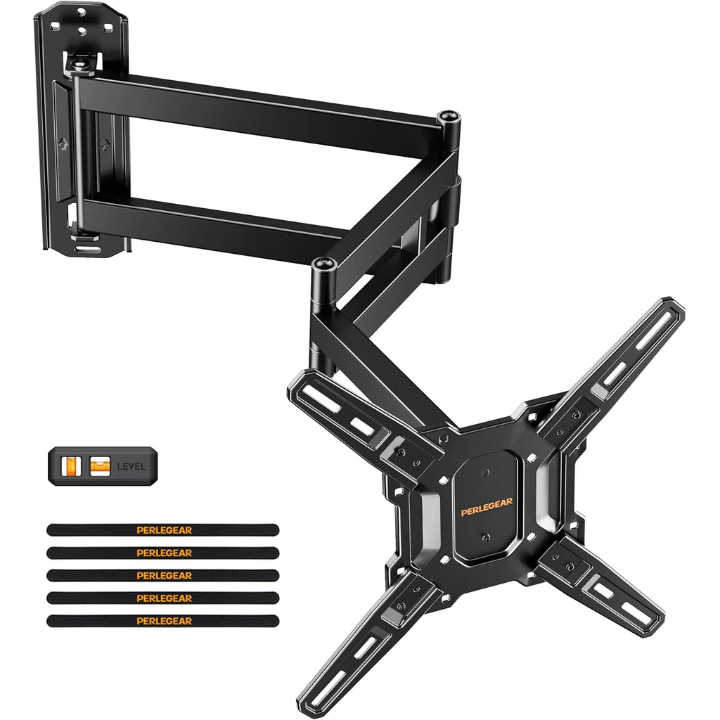 Perlegear Long Arm Tv Wall Mount For 32-65″ Tvs, 37.4” Long Extension Corner Tv Mount, Max Vesa 400X400Mm, Articulating Arms Full Motion Wall Mount Bracket With Swivel And Tilt, Holds Up To 110 Lbs