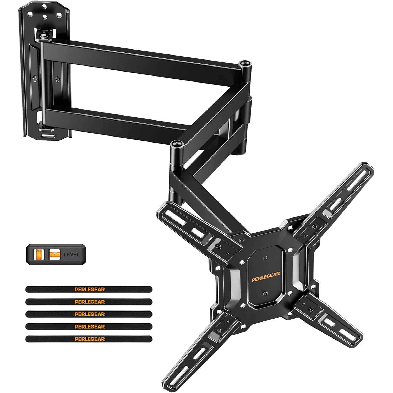 Perlegear Long Arm Tv Wall Mount For 32-65″ Tvs, 37.4” Long Extension Corner Tv Mount, Max Vesa 400X400Mm, Articulating Arms Full Motion Wall Mount Bracket With Swivel And Tilt, Holds Up To 110 Lbs
